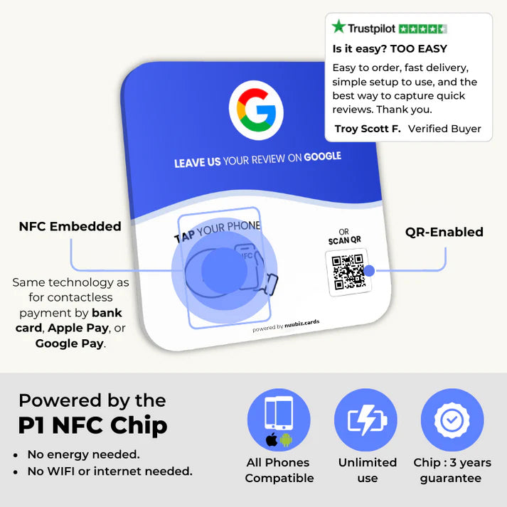 Plate - Google Reviews - Nuubiz NFC card